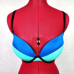 Victoria's Secret Very Sexy Push-Up Underwire Blue & Teal - 32DDD NWOT